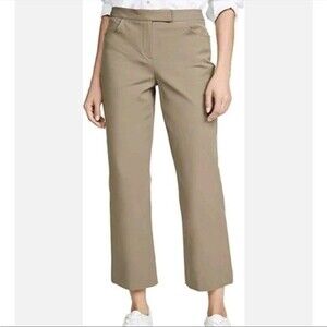 Theory Khaki Green Double Stretch cropped trouser pants women’s size XS 2